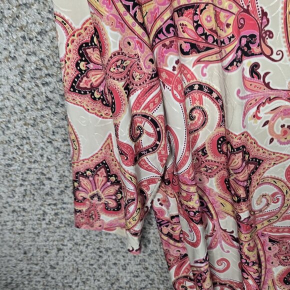JM Collection Top Womens XL Pink Paisley Print Jacquard Textured Blouse Ladies - Picture 3 of 7